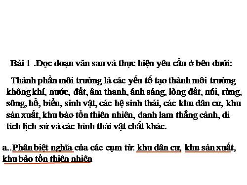 Tuần 12-13. MRVT: Bảo vệ môi trường