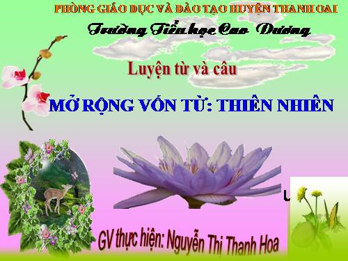 Tuần 8-9. MRVT: Thiên nhiên