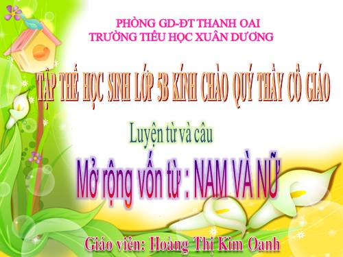 Tuần 30. MRVT: Nam và nữ