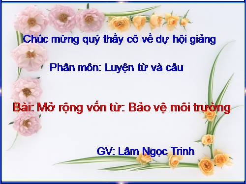 Tuần 12-13. MRVT: Bảo vệ môi trường