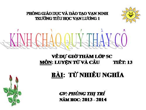 Tuần 7. Từ nhiều nghĩa