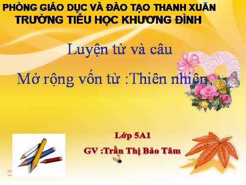 Tuần 8-9. MRVT: Thiên nhiên