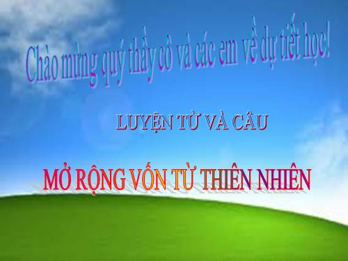 Tuần 8-9. MRVT: Thiên nhiên