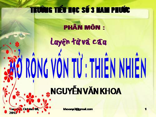 Tuần 8-9. MRVT: Thiên nhiên