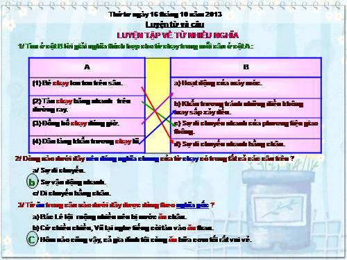 Tuần 7-8. Luyện tập về từ nhiều nghĩa