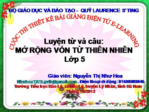 Tuần 8-9. MRVT: Thiên nhiên