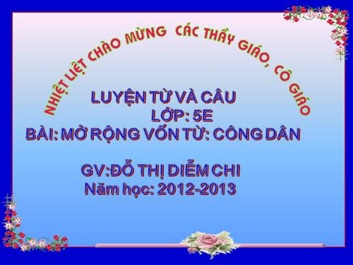 Tuần 20-21. MRVT: Công dân