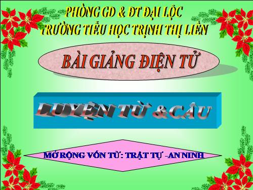 Tuần 23-24. MRVT: Trật tự - An ninh