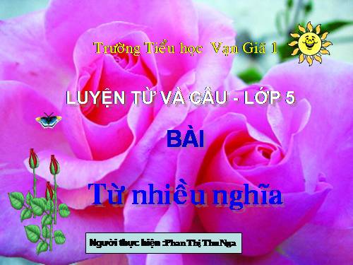 Tuần 7. Từ nhiều nghĩa