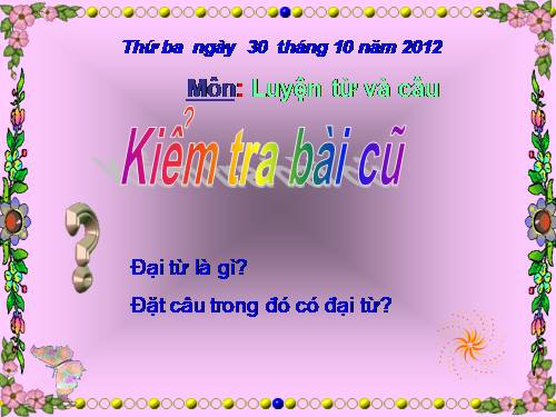 Tuần 11. Đại từ xưng hô