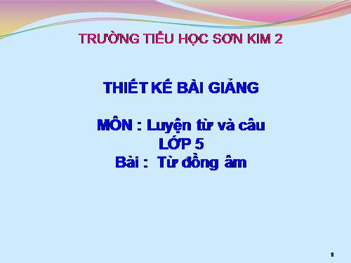 Tuần 5. Từ đồng âm