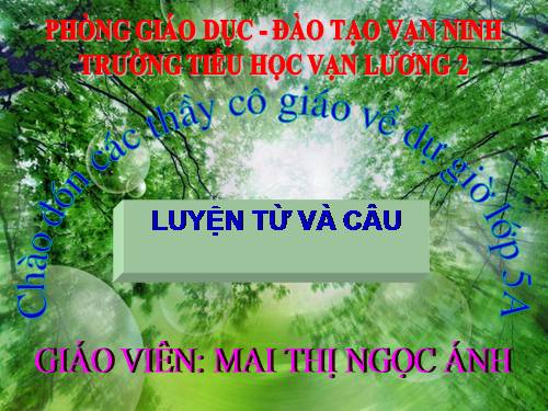 Tuần 15-16. Tổng kết vốn từ