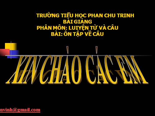 Tuần 17. Ôn tập về câu