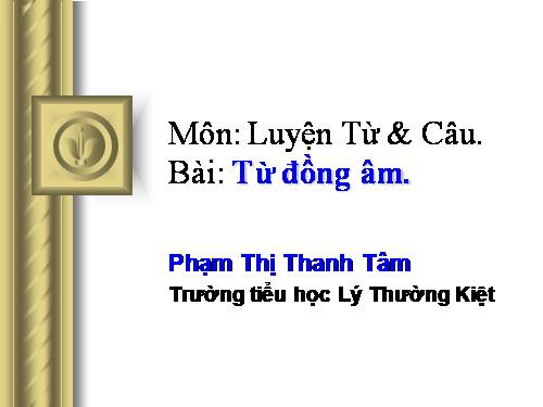 Tuần 5. Từ đồng âm