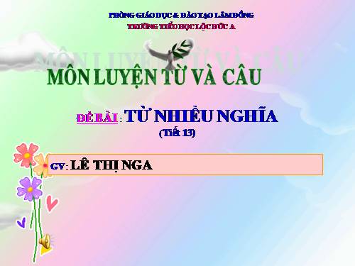 Tuần 7. Từ nhiều nghĩa