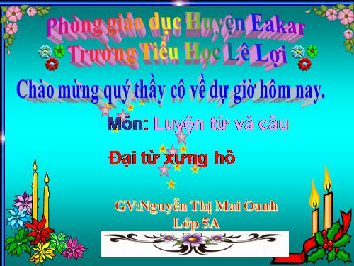 Tuần 11. Đại từ xưng hô