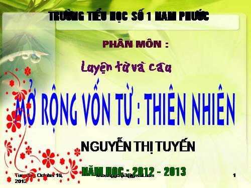 Tuần 8-9. MRVT: Thiên nhiên