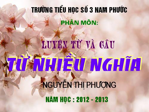 Tuần 7. Từ nhiều nghĩa