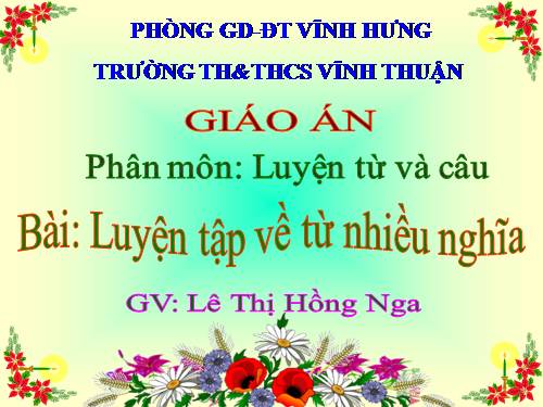 Tuần 7-8. Luyện tập về từ nhiều nghĩa