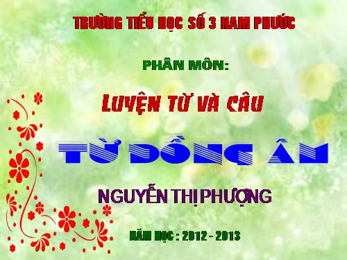 Tuần 5. Từ đồng âm