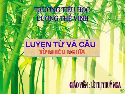 Tuần 7. Từ nhiều nghĩa