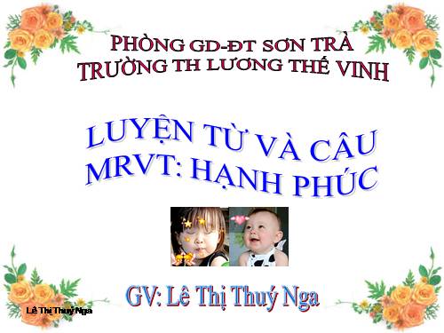 Tuần 15. MRVT: Hạnh phúc