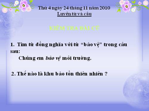 Tuần 12-13. MRVT: Bảo vệ môi trường