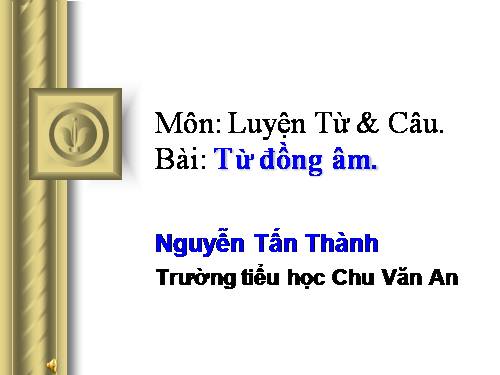 Tuần 5. Từ đồng âm