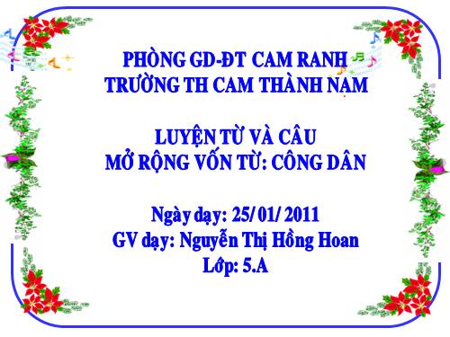 Tuần 20-21. MRVT: Công dân