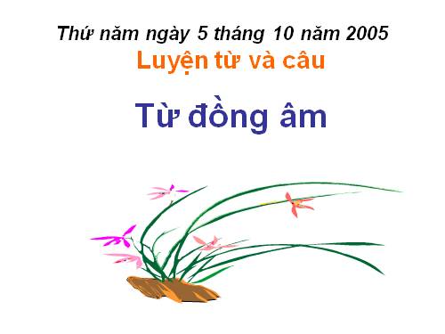 Tuần 5. Từ đồng âm