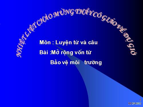 Tuần 12-13. MRVT: Bảo vệ môi trường