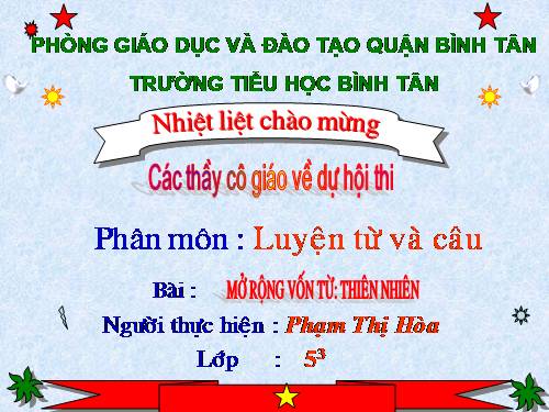 Tuần 8-9. MRVT: Thiên nhiên