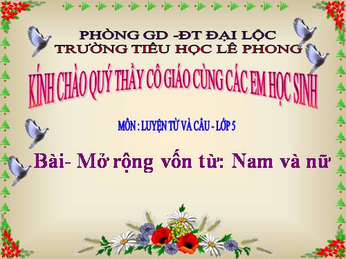 Tuần 30. MRVT: Nam và nữ