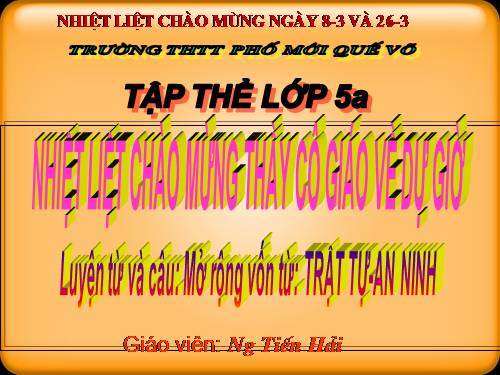 Tuần 23-24. MRVT: Trật tự - An ninh
