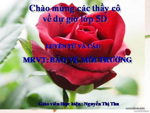 Tuần 12-13. MRVT: Bảo vệ môi trường