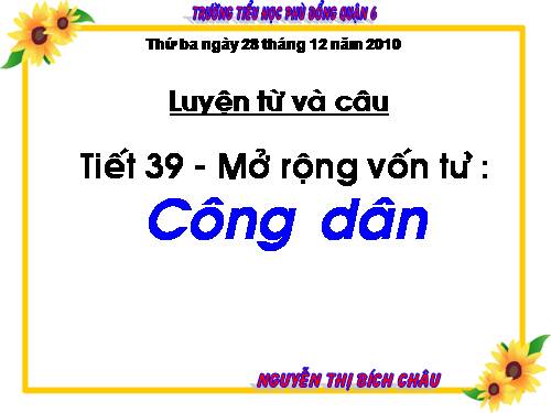 Tuần 20-21. MRVT: Công dân