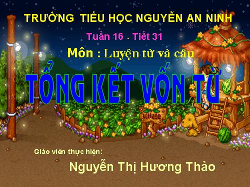 Tuần 15-16. Tổng kết vốn từ