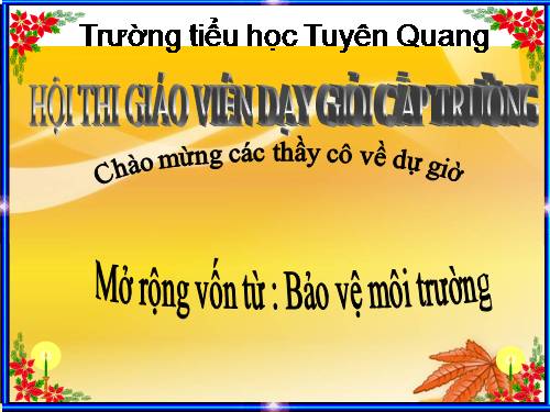 Tuần 12-13. MRVT: Bảo vệ môi trường