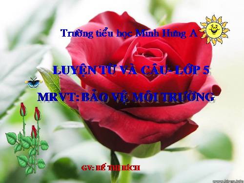 Tuần 12-13. MRVT: Bảo vệ môi trường