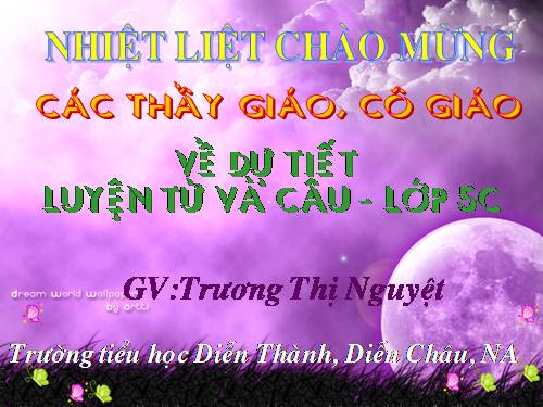 Tuần 8-9. MRVT: Thiên nhiên