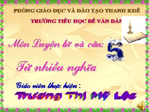 Tuần 7. Từ nhiều nghĩa