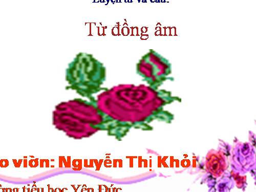 Tuần 5. Từ đồng âm