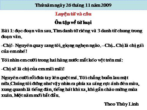 Tuần 14. Ôn tập về từ loại