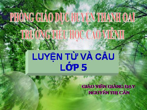 Tuần 7-8. Luyện tập về từ nhiều nghĩa