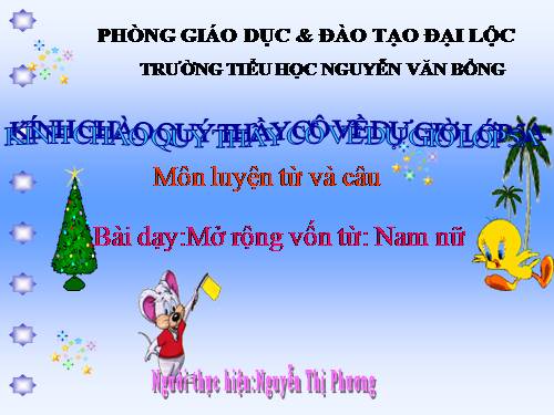 Tuần 30. MRVT: Nam và nữ