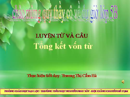 Tuần 15-16. Tổng kết vốn từ