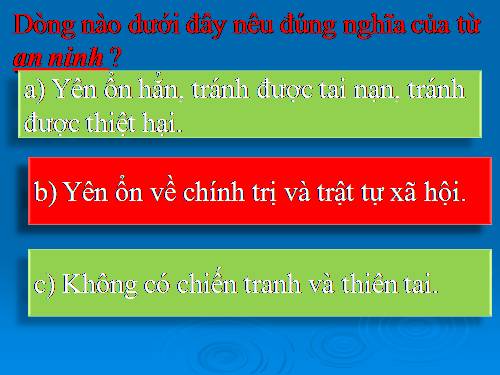 Tuần 23-24. MRVT: Trật tự - An ninh