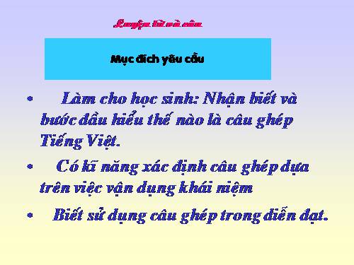 Tuần 19. Câu ghép