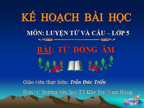 Tuần 5. Từ đồng âm