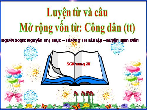 Tuần 20-21. MRVT: Công dân